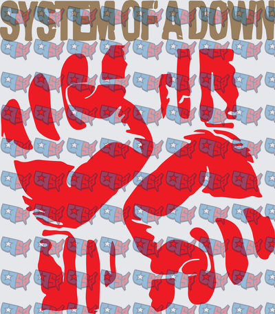 System Of A Down Red Raised Fist Band Logo (DTF)