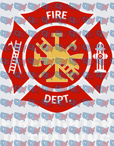 Fire Dept Maltese Cross Badge With Ladder And Hydrant (DTF)