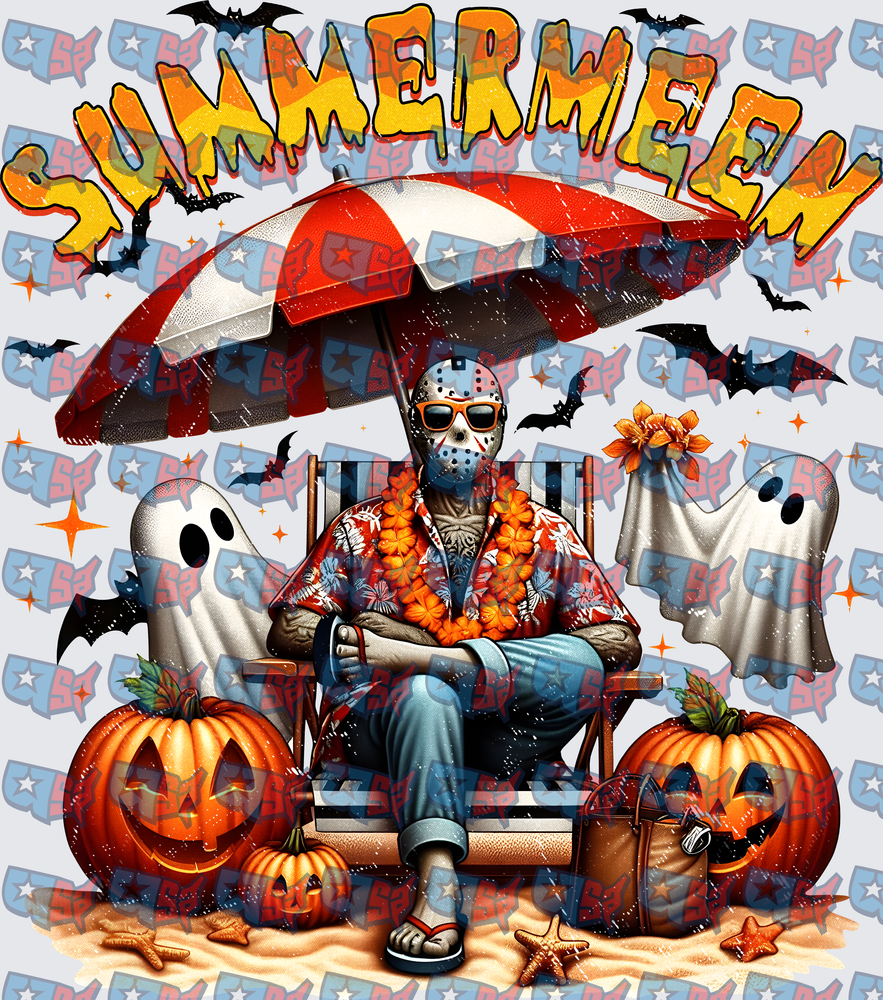 Summermeen Hockey Mask Killer Beach Chair Halloween (DTF)