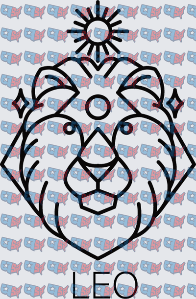 Leo Zodiac Lion Face Celestial Line Art (DTF)