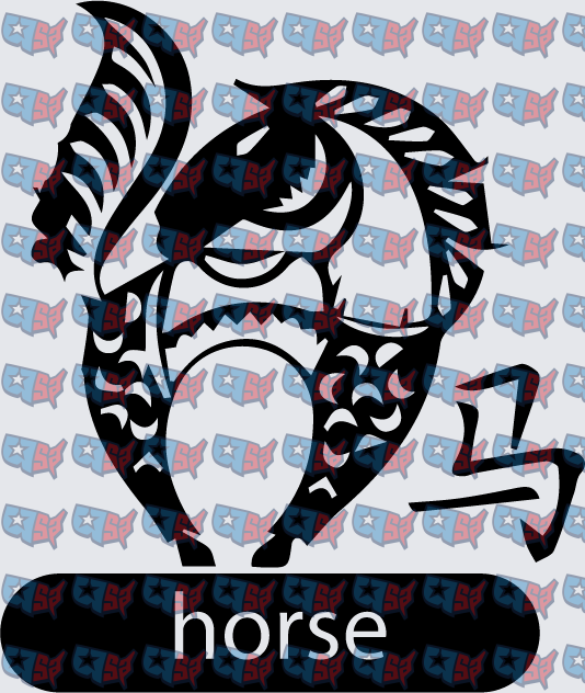 Tribal Black Horse Silhouette Design (DTF)
