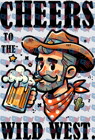 Cheers To The Wild West Cowboy Beer Mug (DTF)