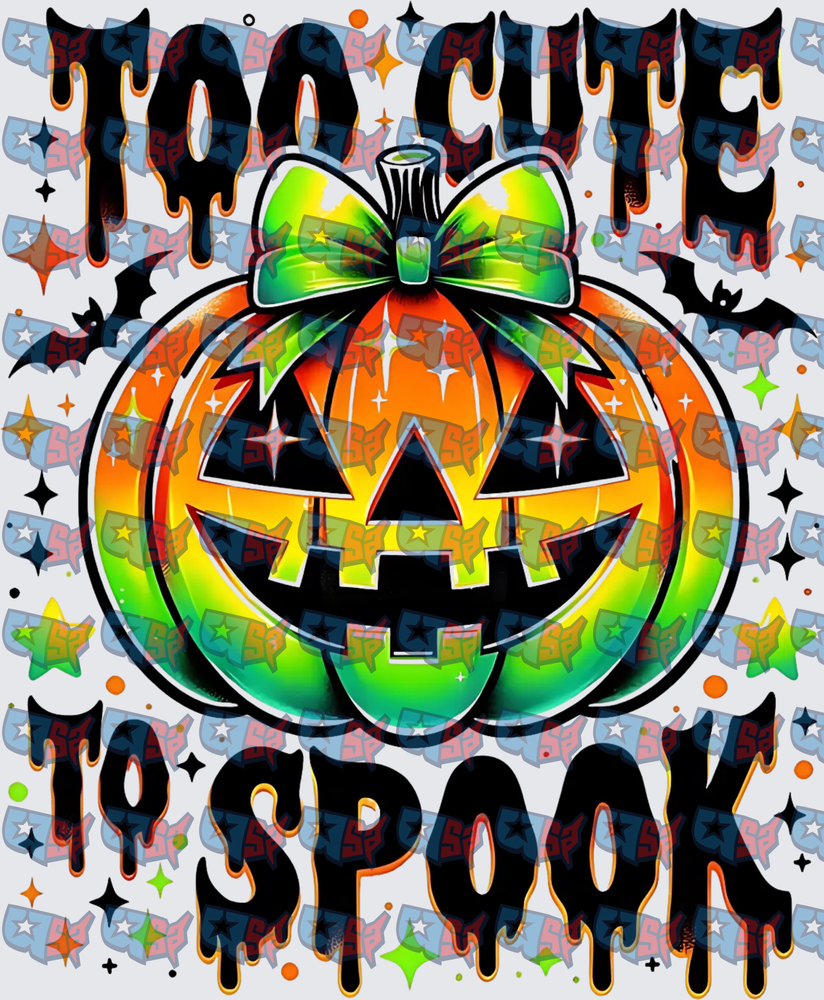 Too Cute To Spook Halloween Jack-O-Lantern Bow (DTF)