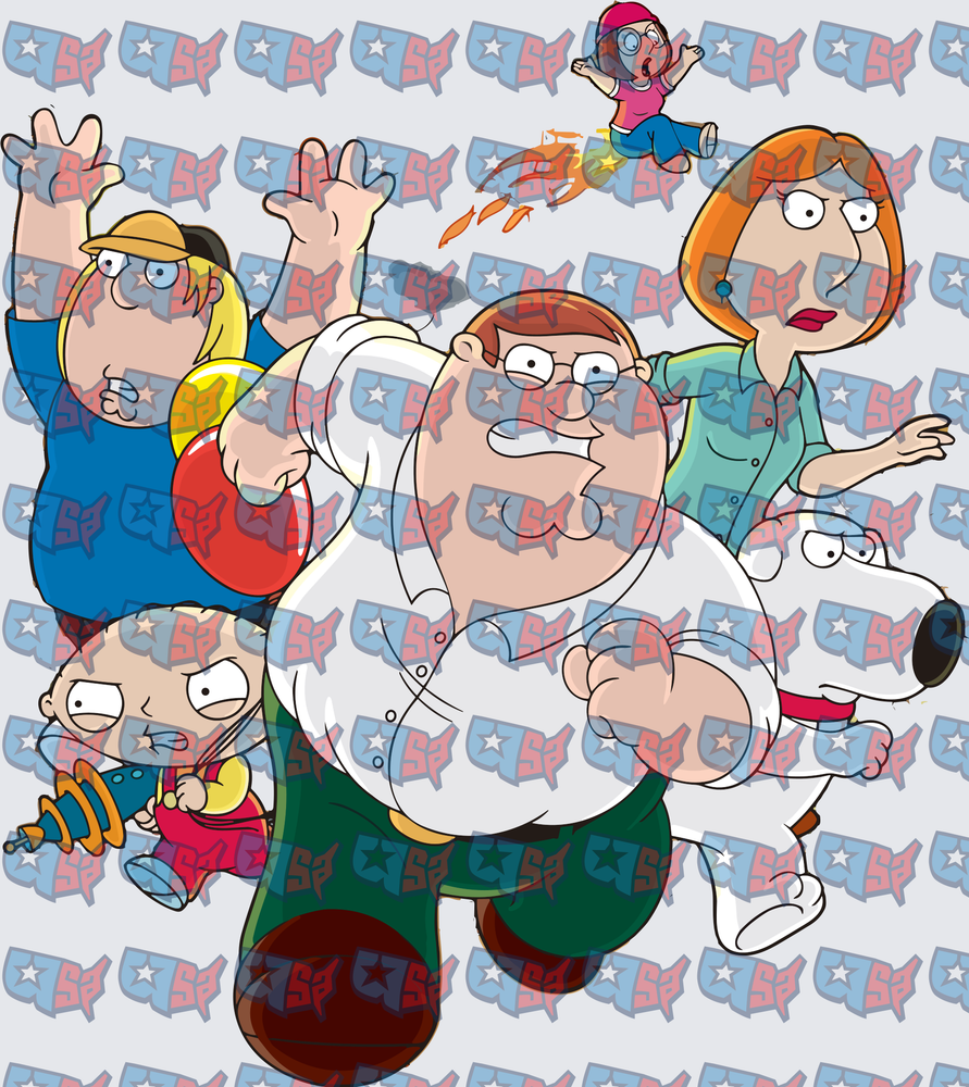 Family Guy Characters Running Wild Together (DTF)