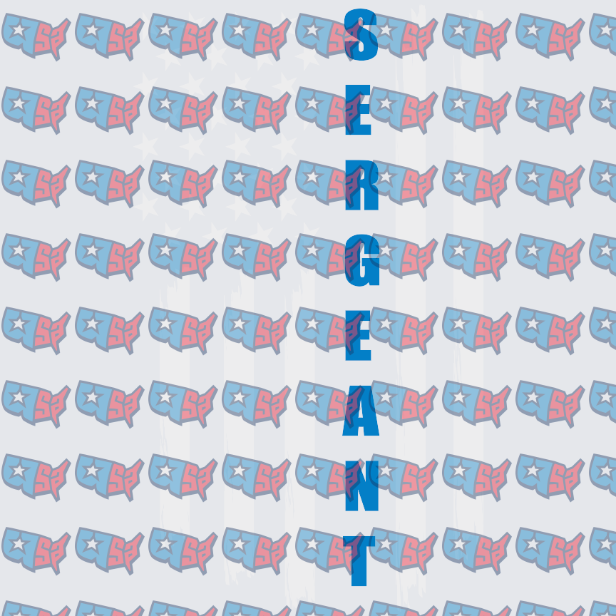 Sergeant Bold Blue Text USA Map Pattern (DTF)