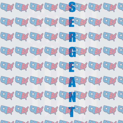 Sergeant Bold Blue Text USA Map Pattern (DTF)