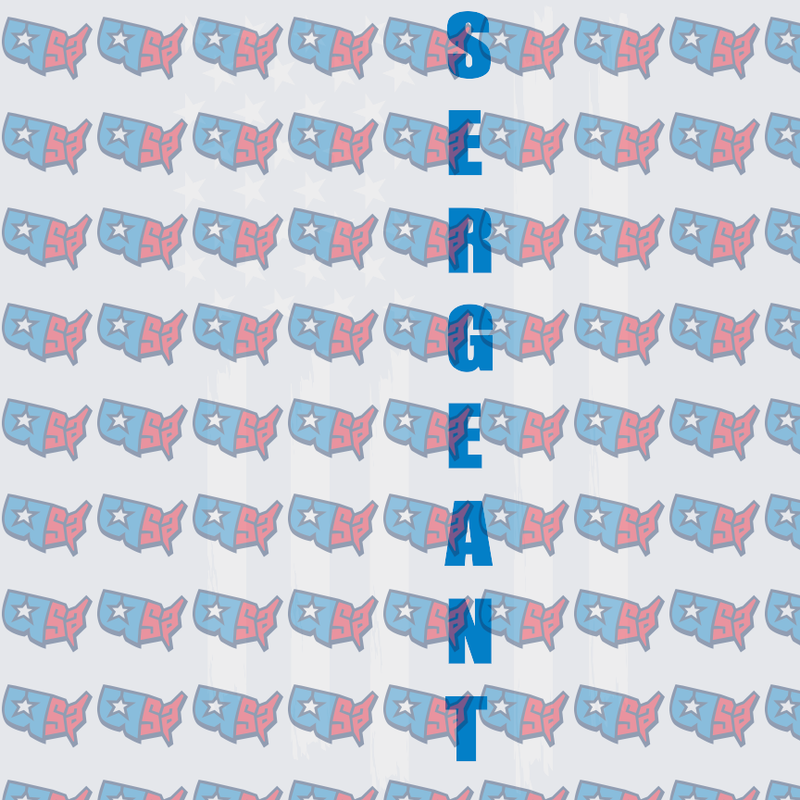Sergeant Bold Blue Text USA Map Pattern (DTF)