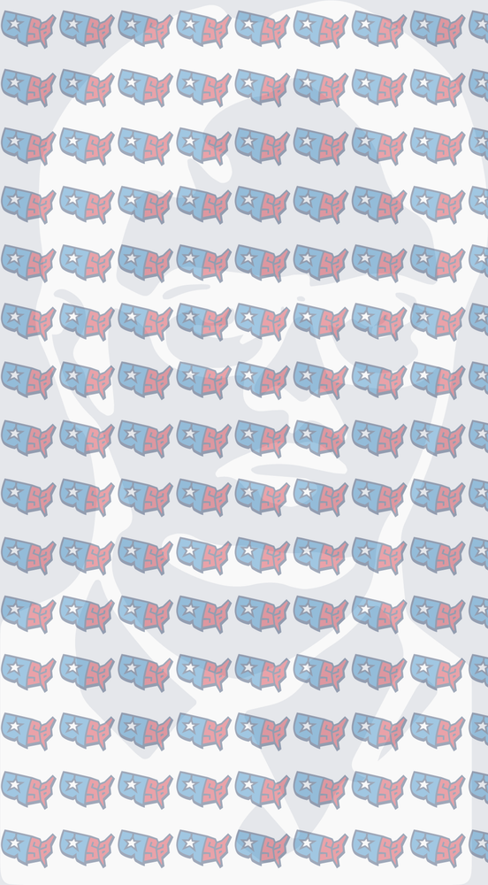 Patriotic USA Map Pattern with Presidential Silhouette (DTF)