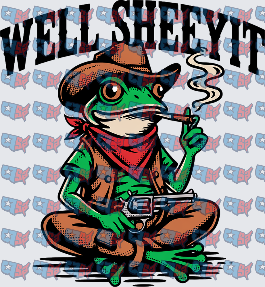 Well Sheeyit Cowboy Frog Smoking Gun (DTF)