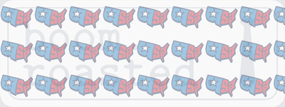 Patriotic USA Map Pattern Red Blue Star (DTF)
