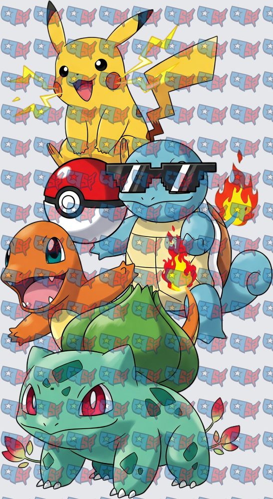 Starter Pokemon Squad Stacked With Pokeball (DTF)