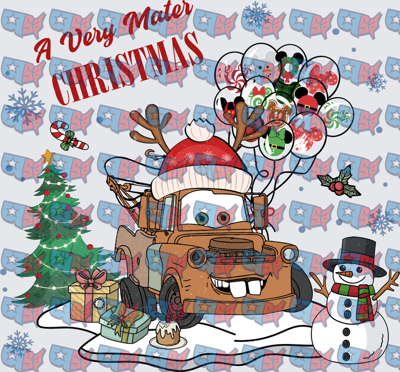 A Very Mater Christmas Tow Truck Holiday Scene (DTF)