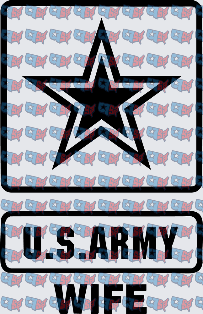 U.S. Army Wife Star Logo Military Design (DTF)
