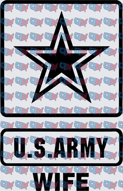 U.S. Army Wife Star Logo Military Design (DTF)