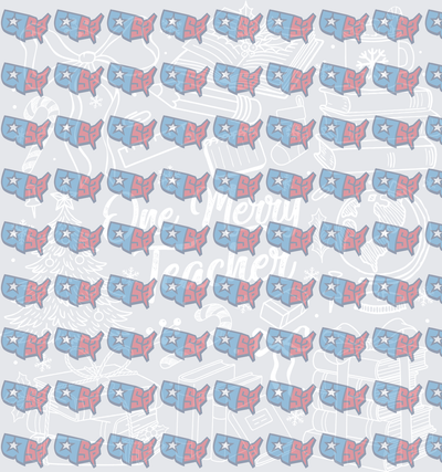 One Merry Teacher USA Map Patriotic Pattern (DTF)