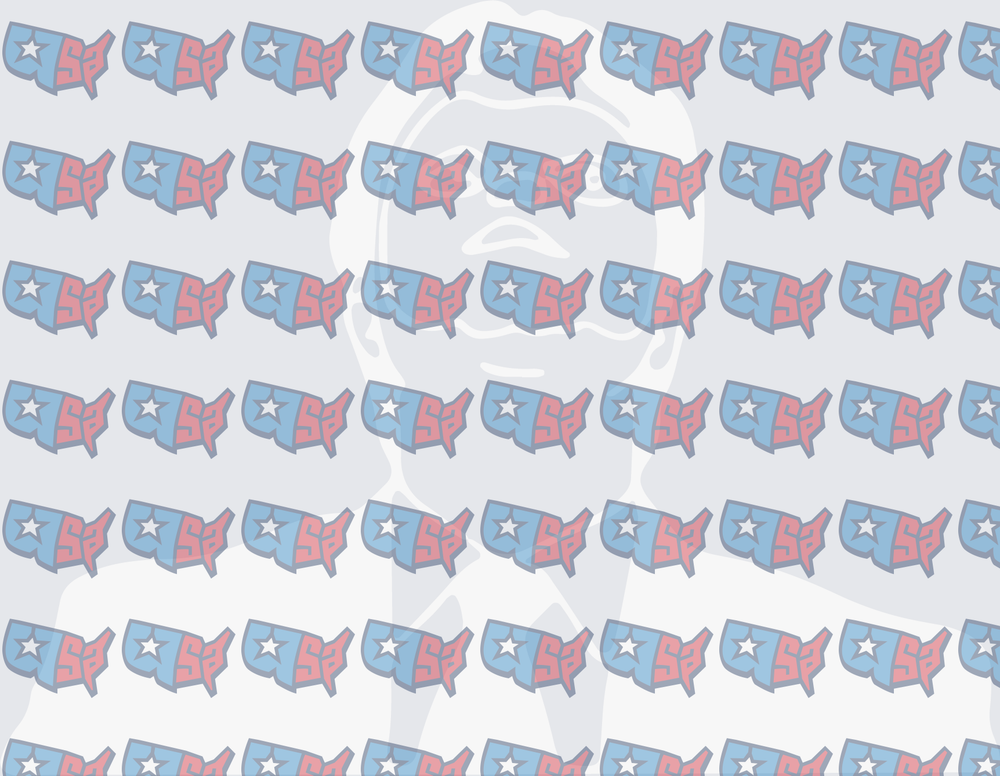 USA Map Pattern with Faded Presidential Silhouette (DTF)