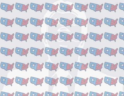USA Map Pattern with Faded Presidential Silhouette (DTF)