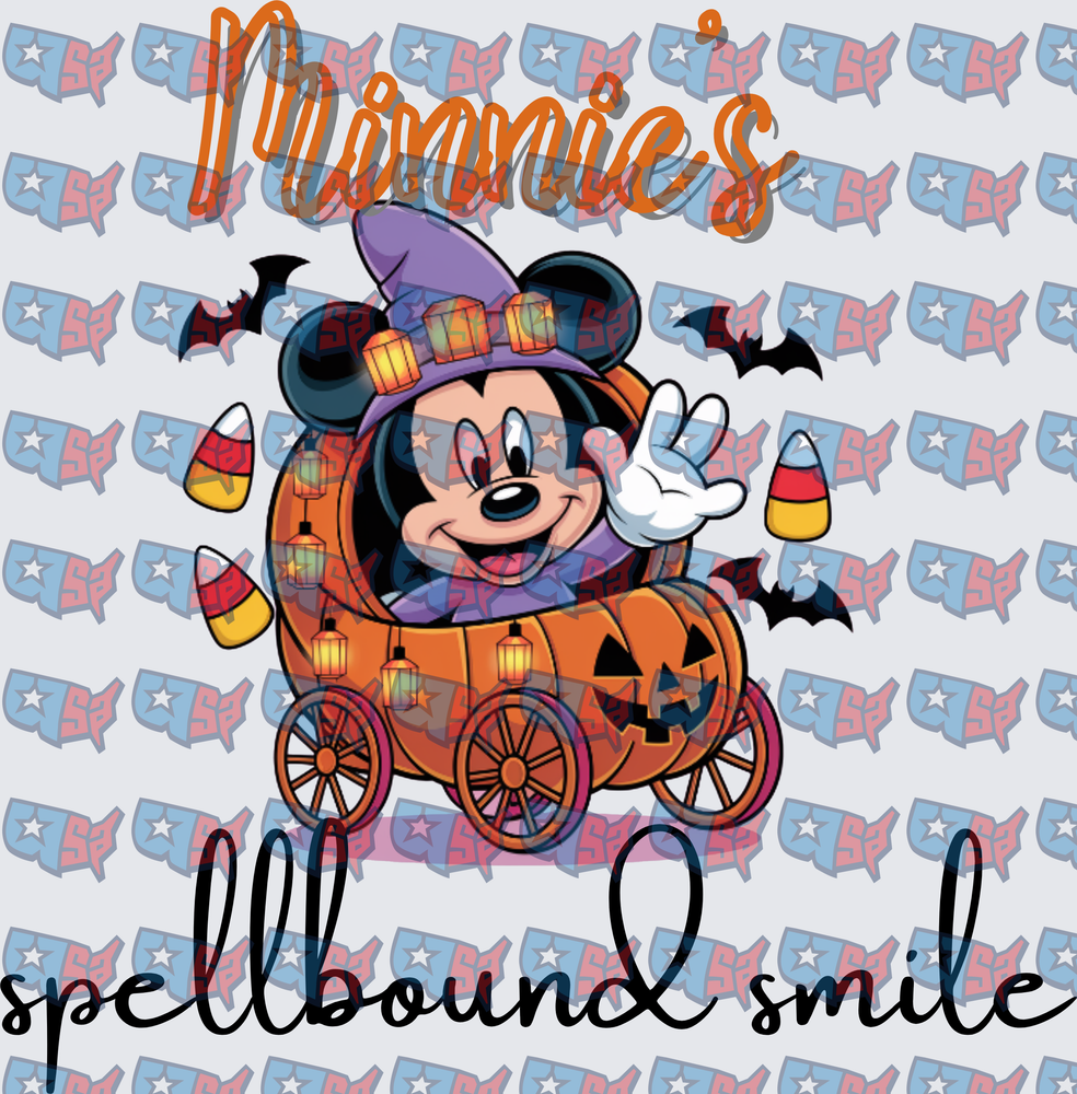 Minnie Mouse Witch Halloween Pumpkin Carriage (DTF)