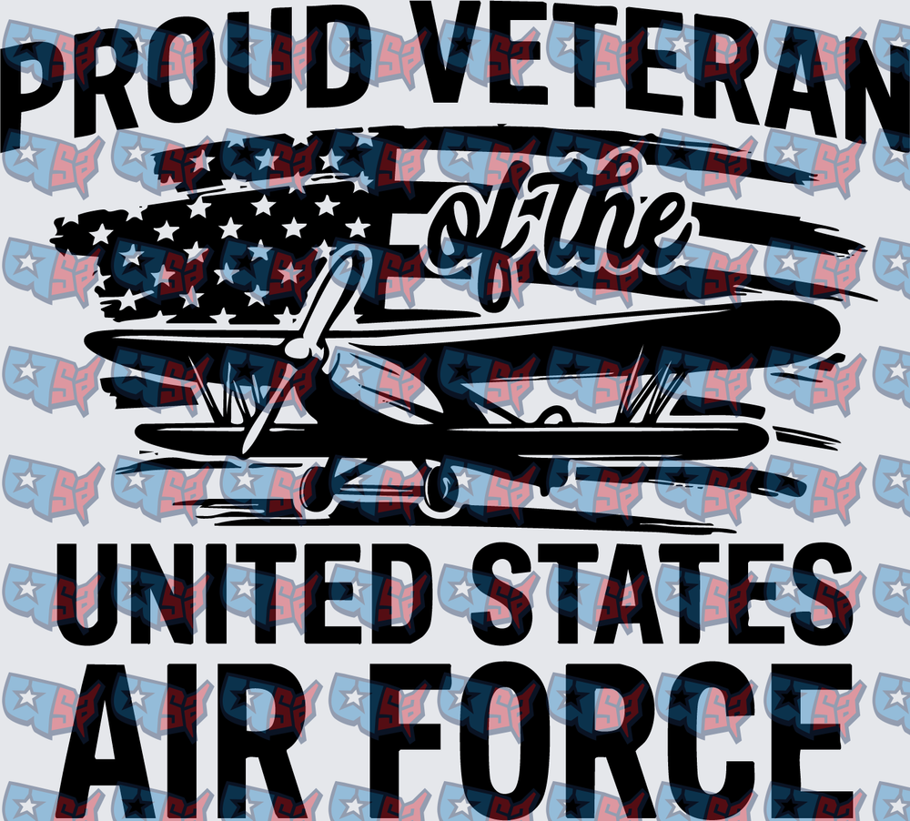 Proud Veteran of the United States Air Force Plane Flag (DTF)
