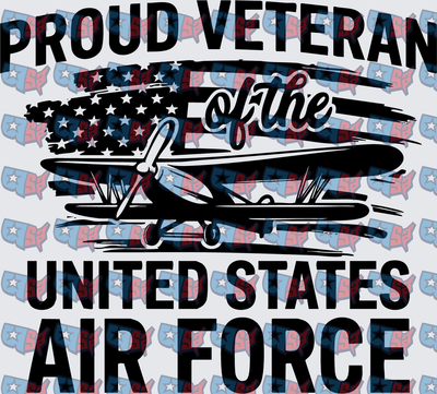 Proud Veteran of the United States Air Force Plane Flag (DTF)