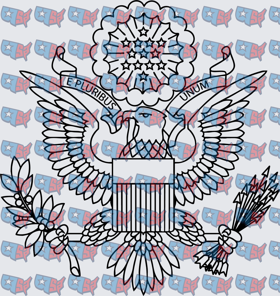 E Pluribus Unum Bald Eagle Great Seal Outline (DTF)