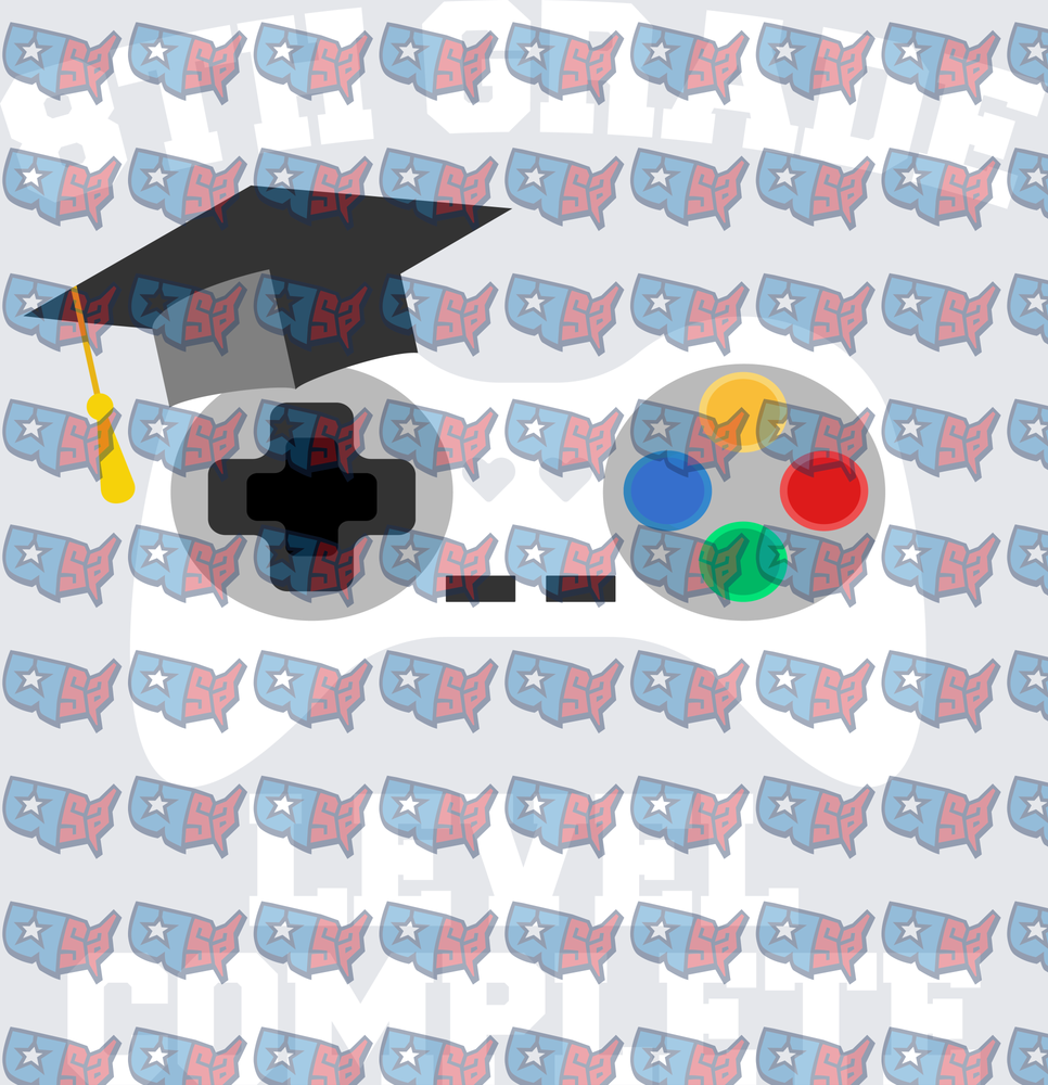 Graduation Cap Game Controller Level Complete (DTF)