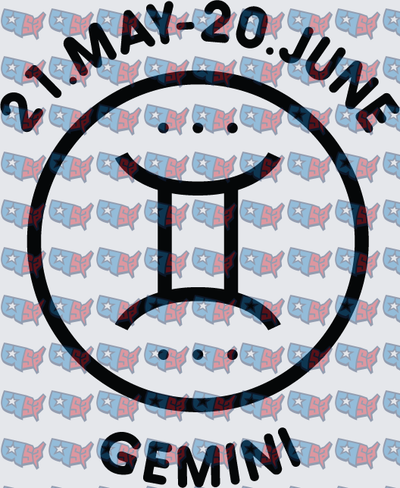 Gemini Zodiac Symbol Circle May June (DTF)
