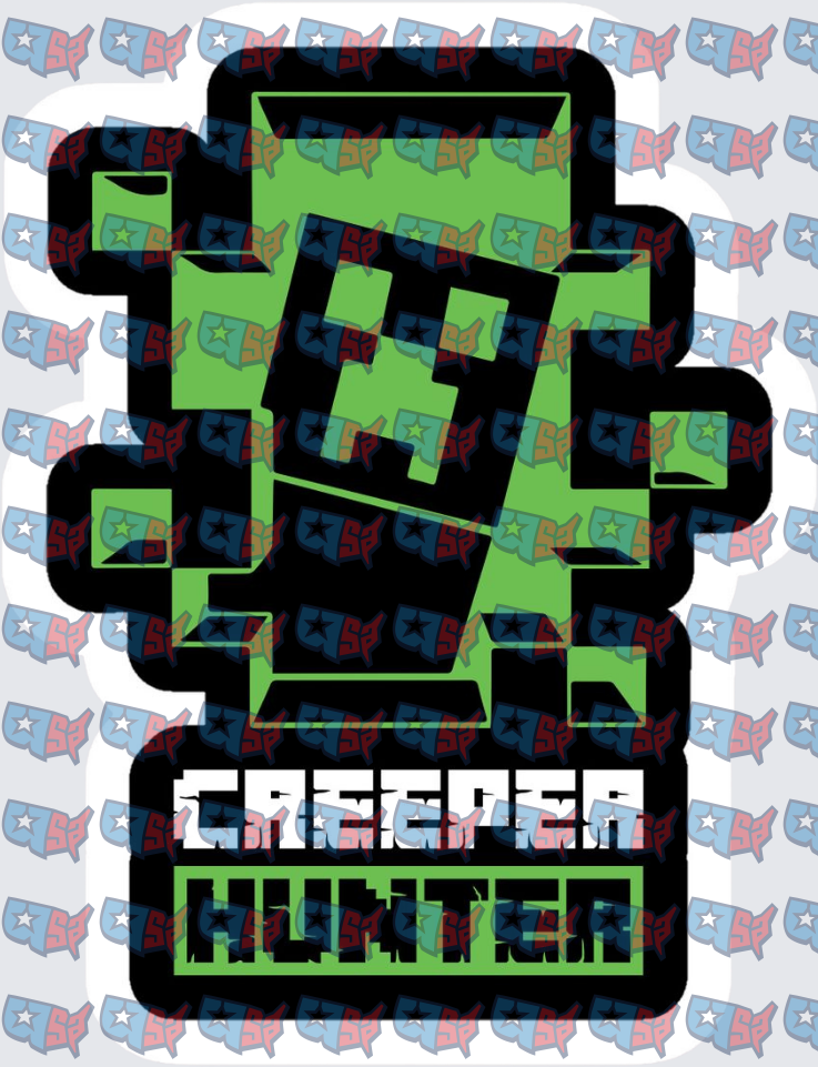 Pixel Green Creeper Hunter Gaming Design (DTF)
