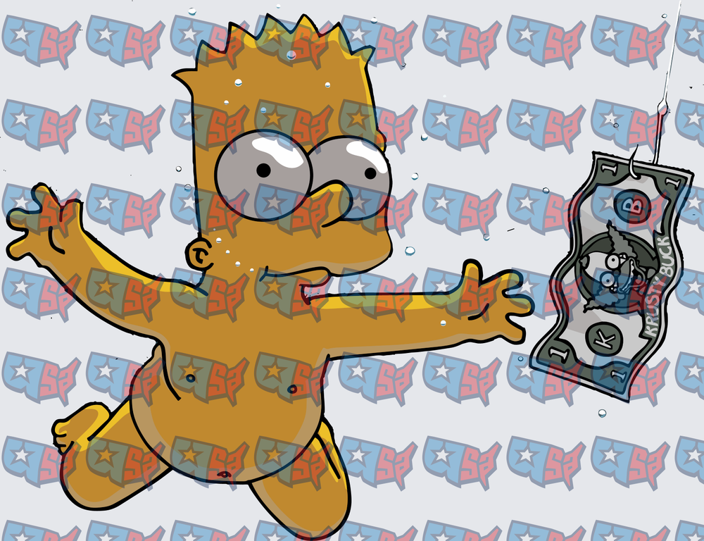 Spiky-Haired Kid Reaching For Hooked Dollar Bill (DTF)