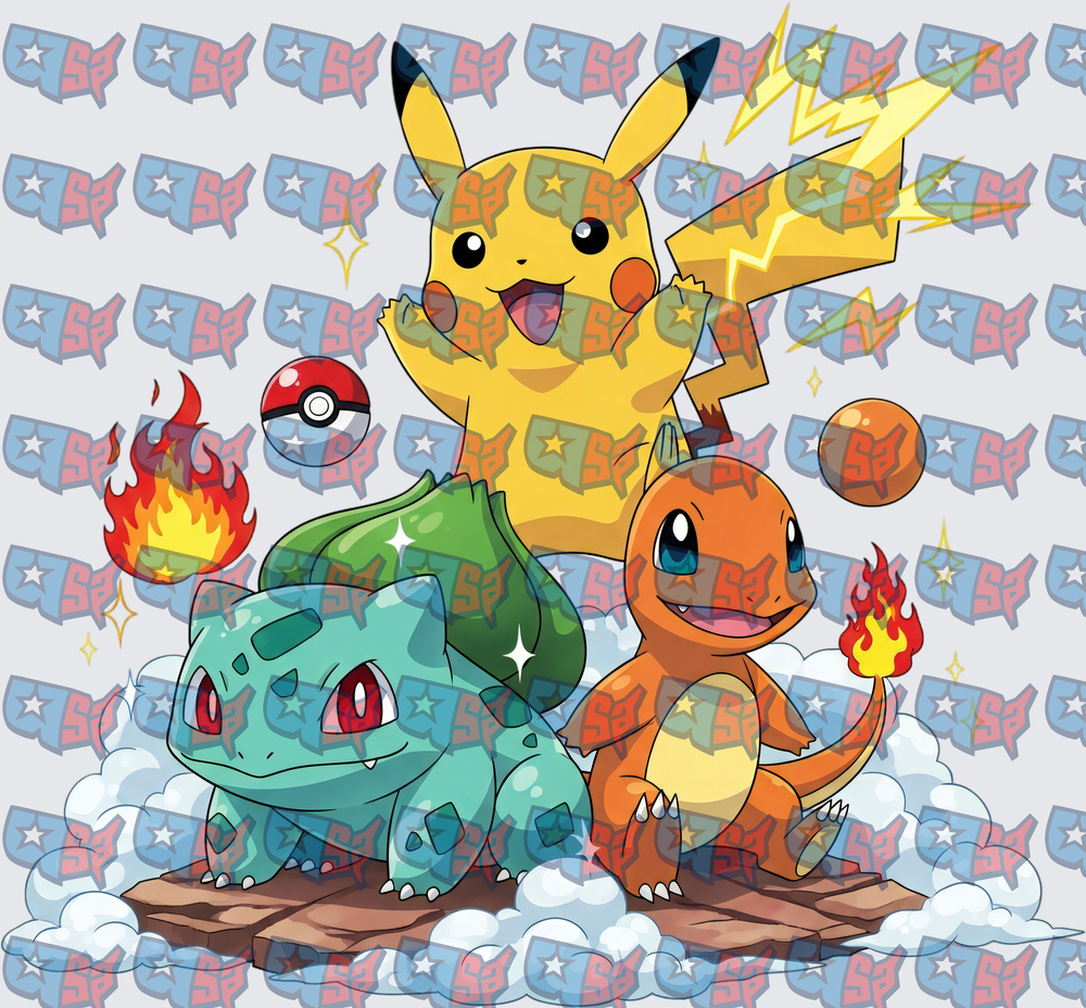 Electric Mouse Bulb Lizard Fire Trio (DTF)