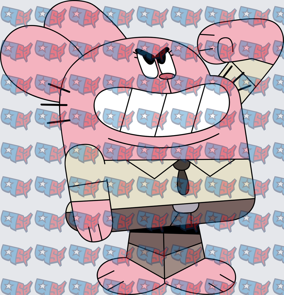Grinning Pink Rabbit Dad in Business Suit (DTF)