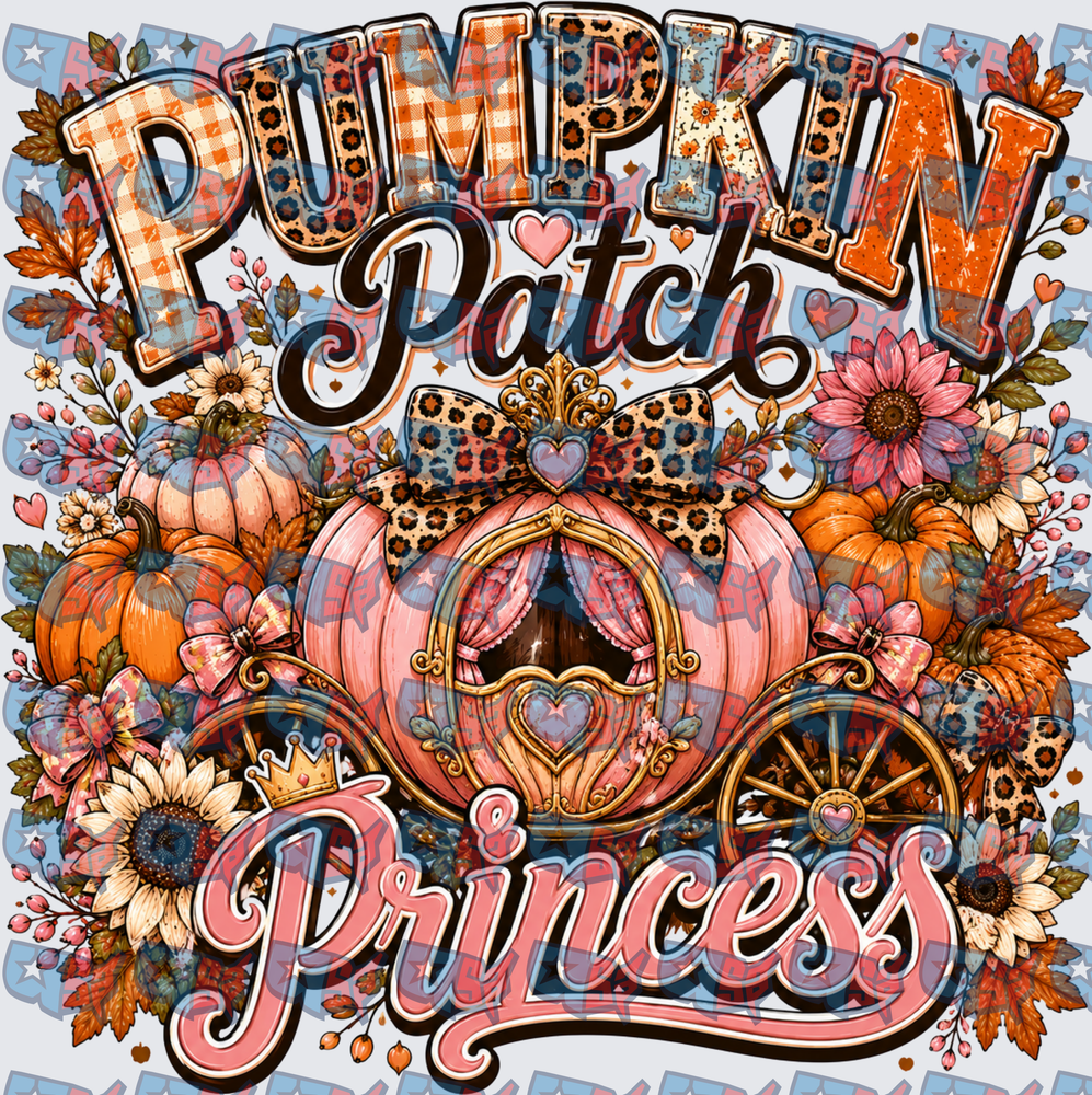 Pumpkin Patch Princess Cinderella Carriage Fall Floral (DTF)