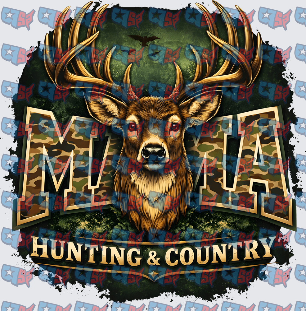 Mama Hunting & Country Camo Buck Deer (DTF)