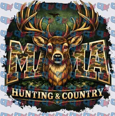 Mama Hunting & Country Camo Buck Deer (DTF)