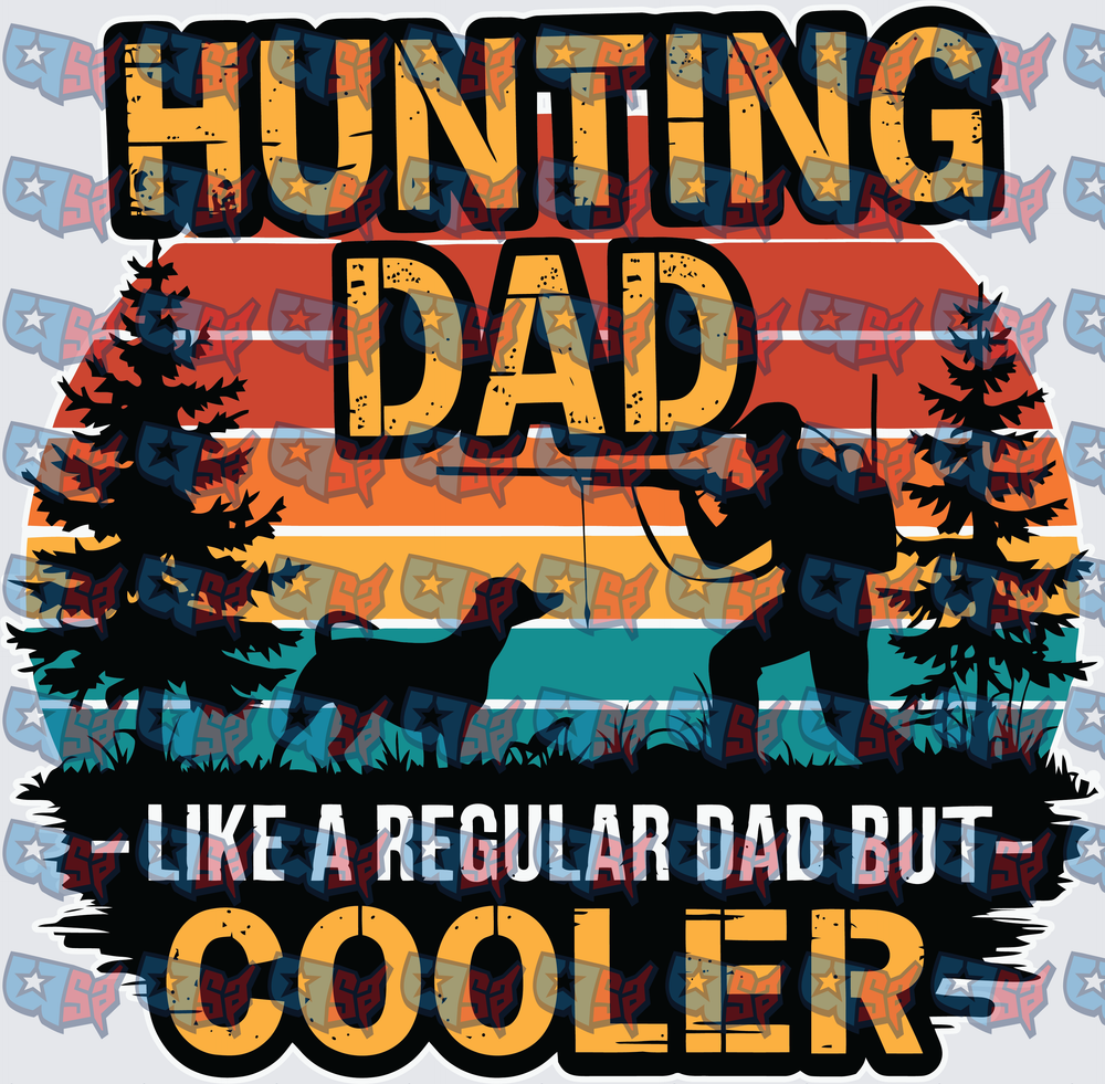 Hunting Dad Like A Regular Dad But Cooler Retro Sunset (DTF)