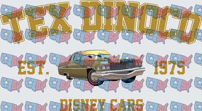 Tex Dinoco Est 1975 Animated Car Collegiate Design (DTF)