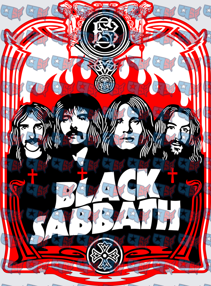 Classic Heavy Metal Band Portrait Art Nouveau Design (DTF)