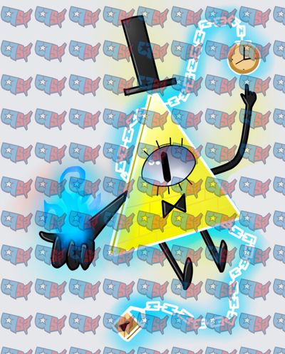 Evil Triangle Demon With Blue Flames And Chains (DTF)