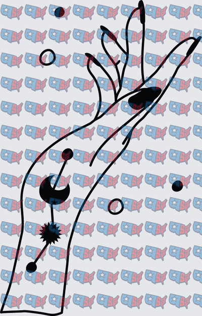Mystical Hand With Moon And Celestial Symbols (DTF)