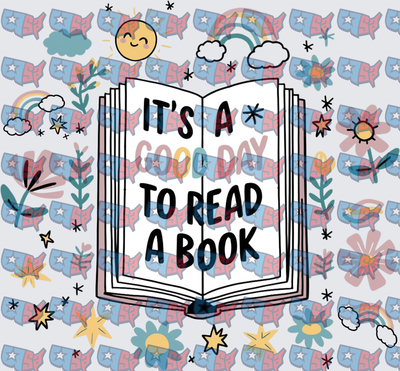 It's A Good Day To Read A Book Open Book Floral (DTF)