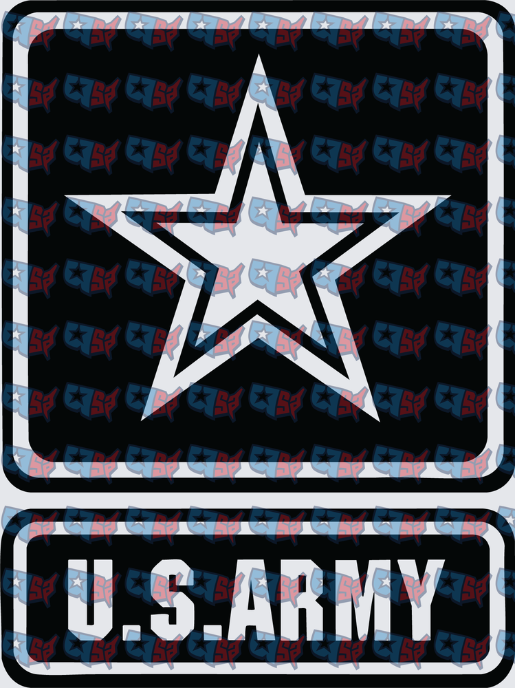 US Army Star Logo Patch Set Black (DTF)