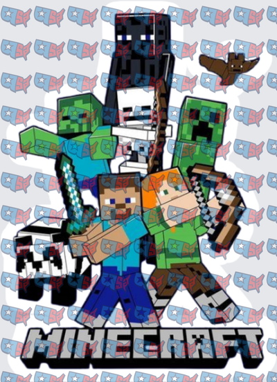 Blocky Game Characters Steve Alex Creeper Squad (DTF)