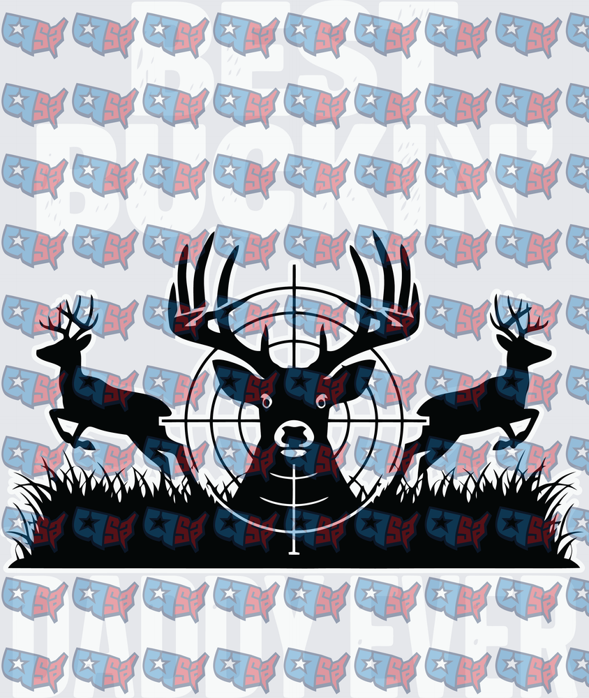 Buck Deer Rifle Scope Crosshair Hunting Scene (DTF)