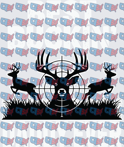 Buck Deer Rifle Scope Crosshair Hunting Scene (DTF)