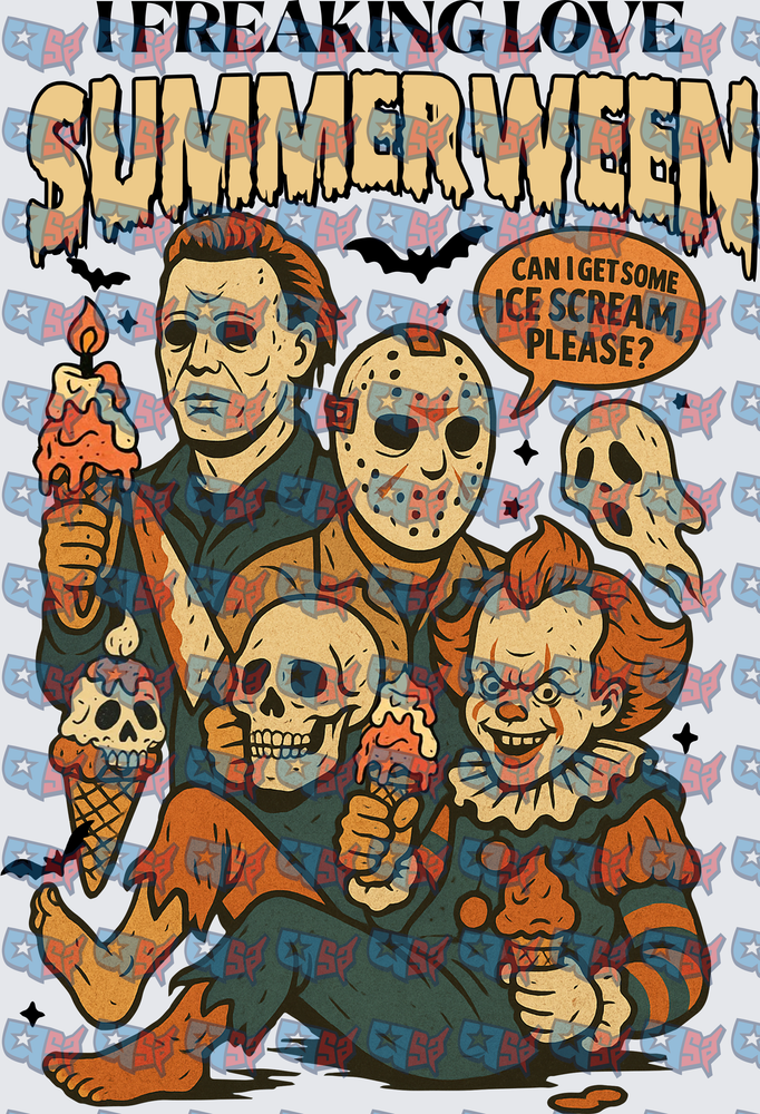 I Freaking Love Summerween Horror Icons Ice Scream (DTF)