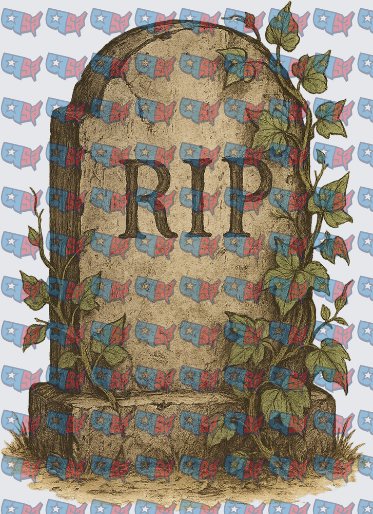 RIP Gravestone With Ivy Vines (DTF)