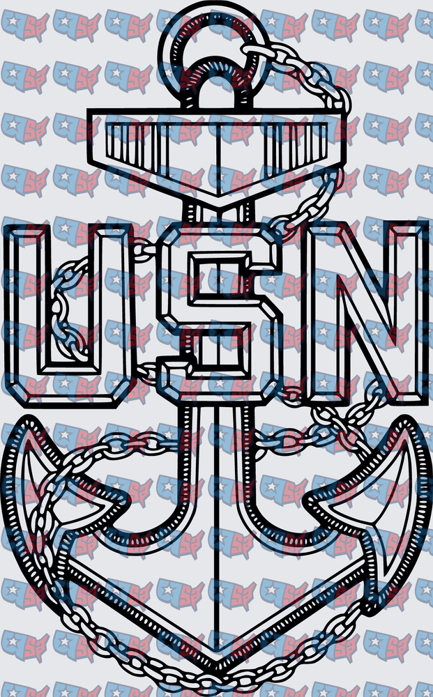USN Anchor with Chain Military Navy Design (DTF)
