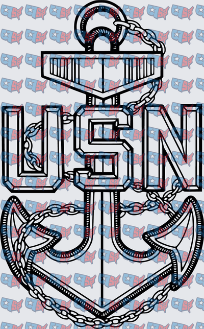 USN Anchor with Chain Military Navy Design (DTF)