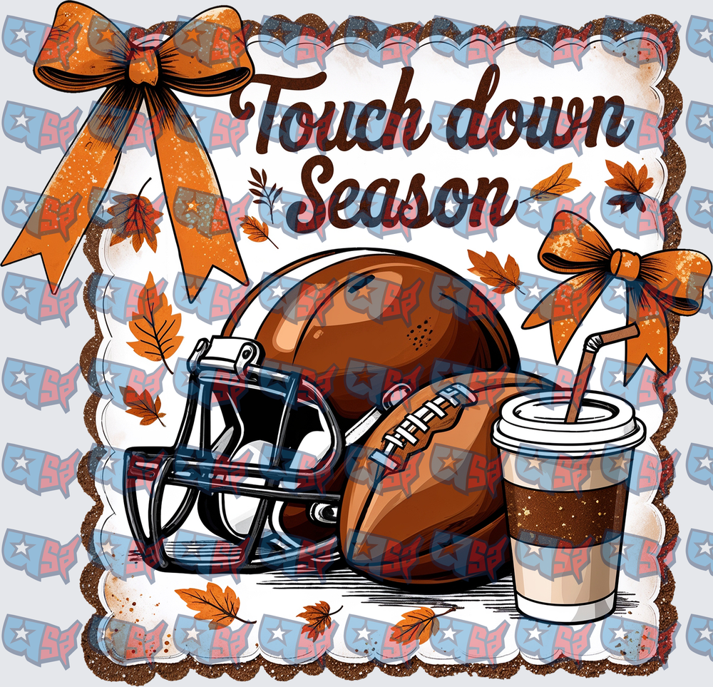 Touchdown Season Football Helmet Coffee Fall Bows (DTF)