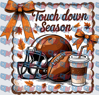 Touchdown Season Football Helmet Coffee Fall Bows (DTF)